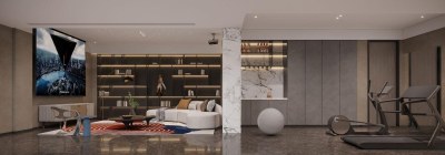 现代家庭影院3D模型下载